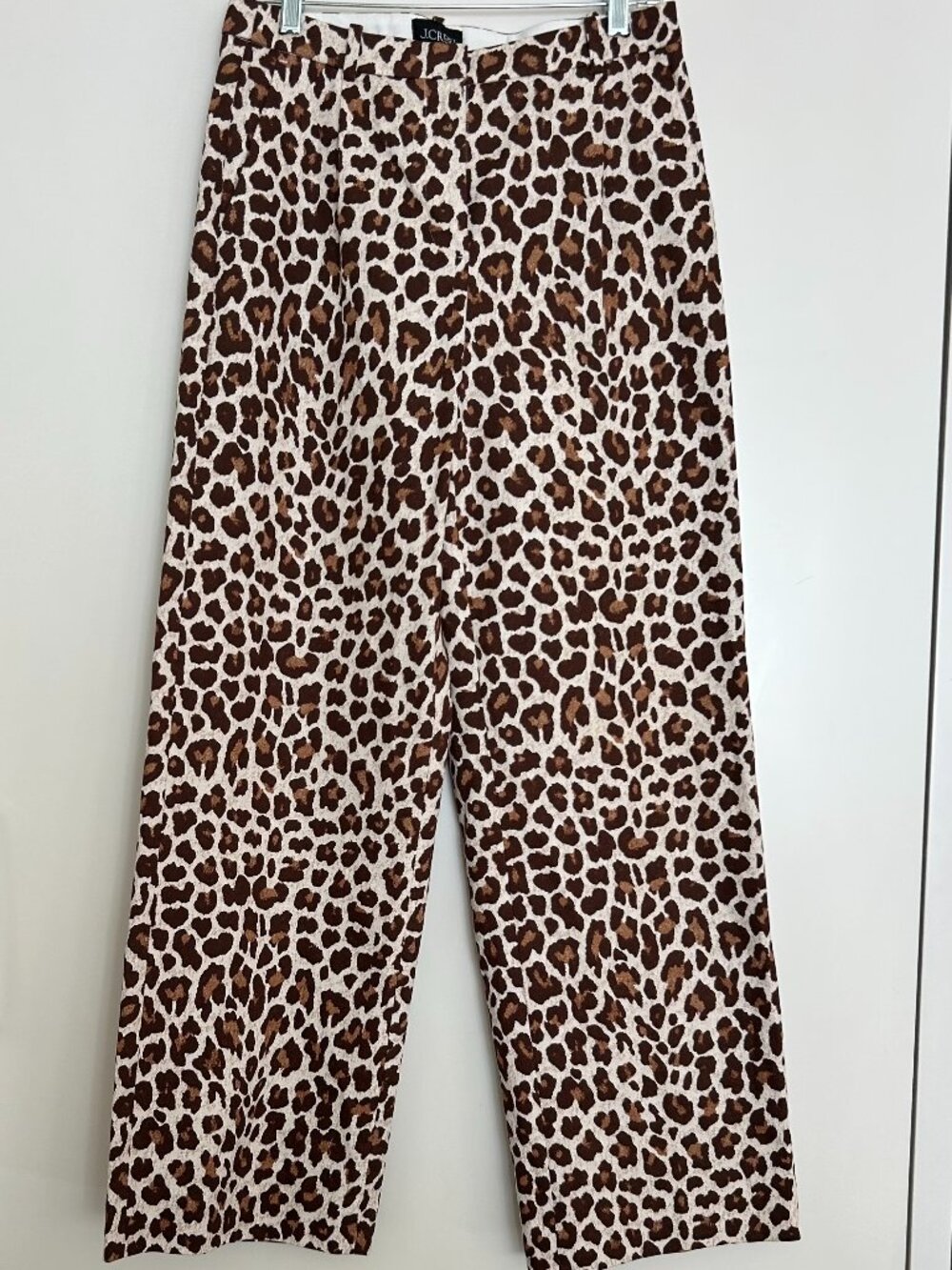 J Crew Collection Pleated Wide Leg Pant in Leopard Trench, NWT
